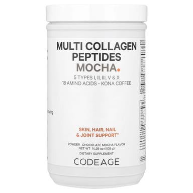 Шоколад Codeage Multi Collagen Peptides Powder, вкус Chocolate Mocha, 408 г, порошок