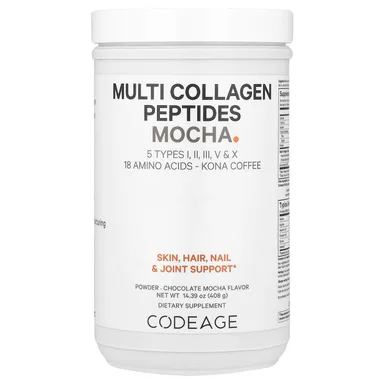 Фото товара: Шоколад Codeage Multi Collagen Peptides Powder, Chocolate Mocha, 408 г, порошок