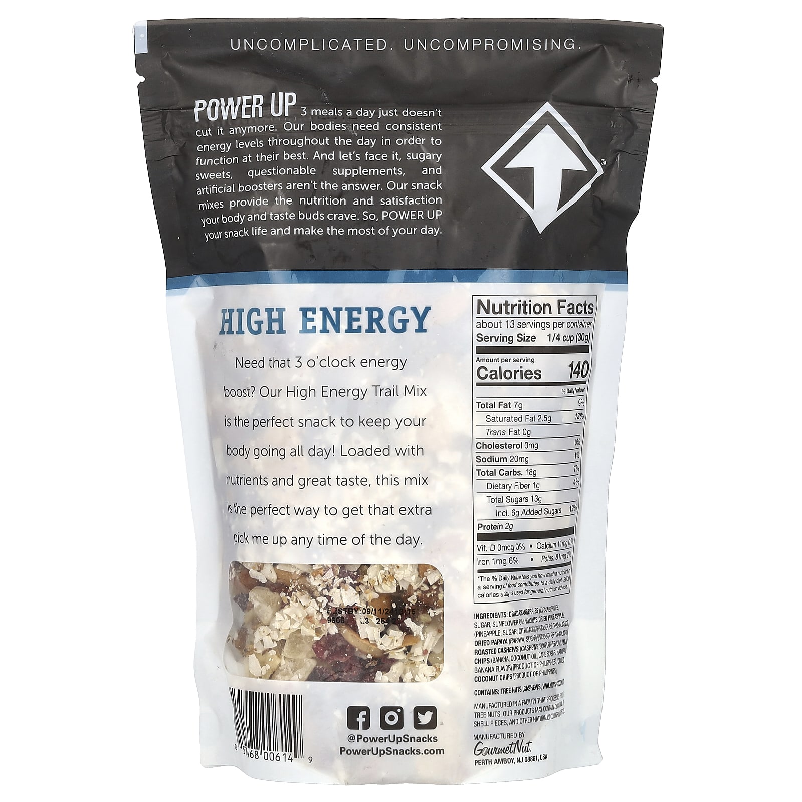 Ореховая смесь с сухофруктами Power Up Premium High Energy, 397 г — фото 2