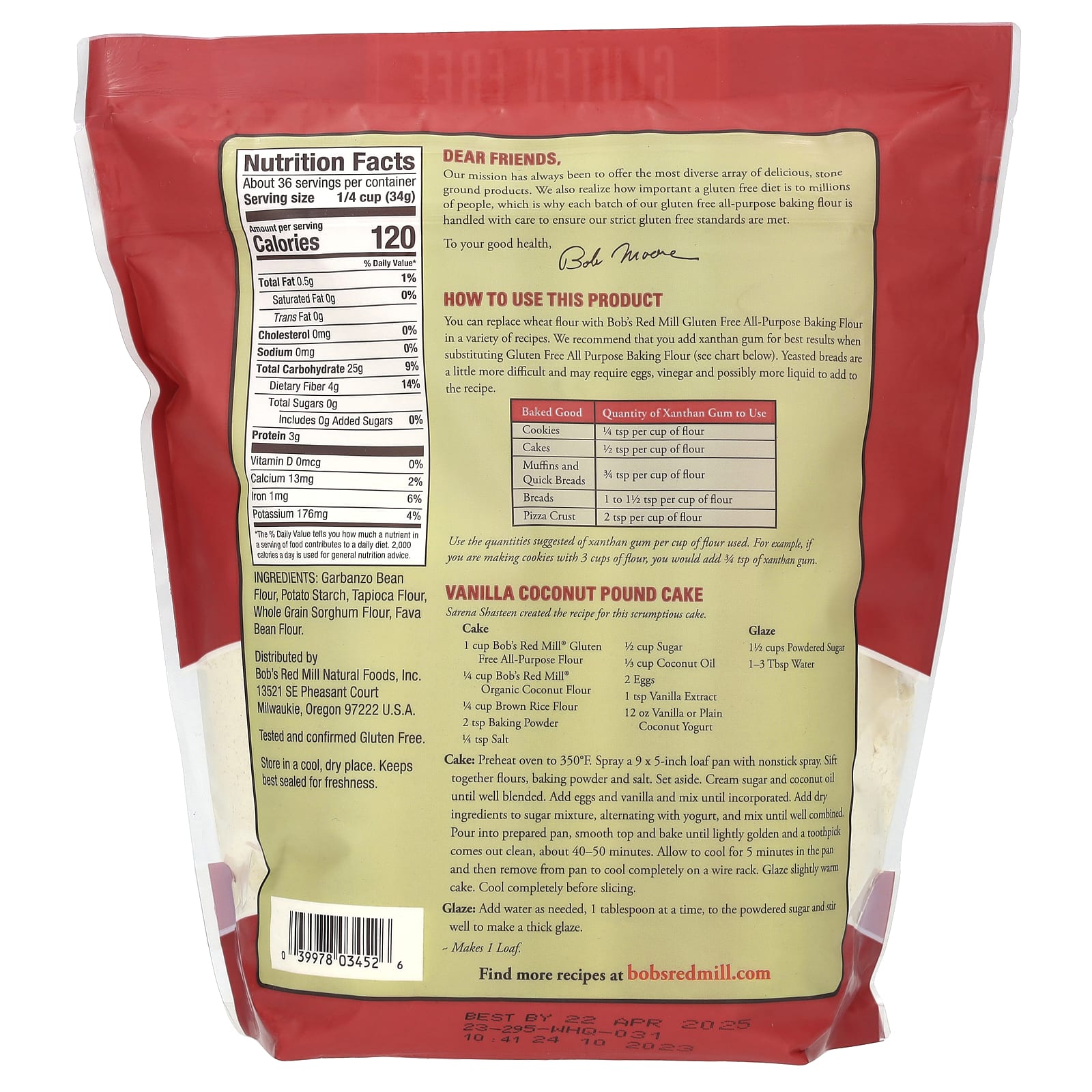 Мука Bob's Red Mill All Purpose Baking, 1.24 кг — фото 2