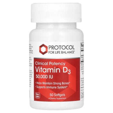Витамин D3 Protocol for Life Balance Clinical Potency ( ), 1250 мкг (50000 МЕ), 50 мягких капсул