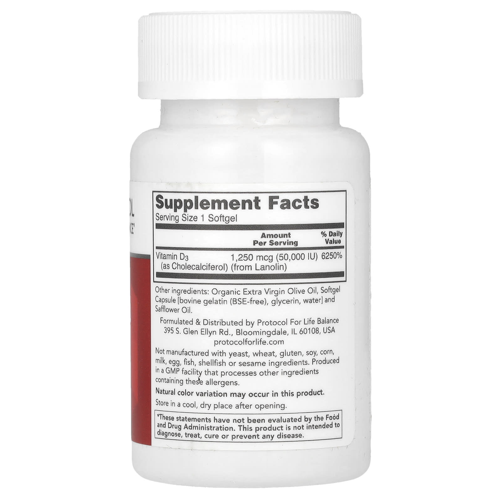 Витамин D3 Protocol for Life Balance Clinical Potency ( ), 1250 мкг (50000 МЕ), 50 мягких капсул — фото 2