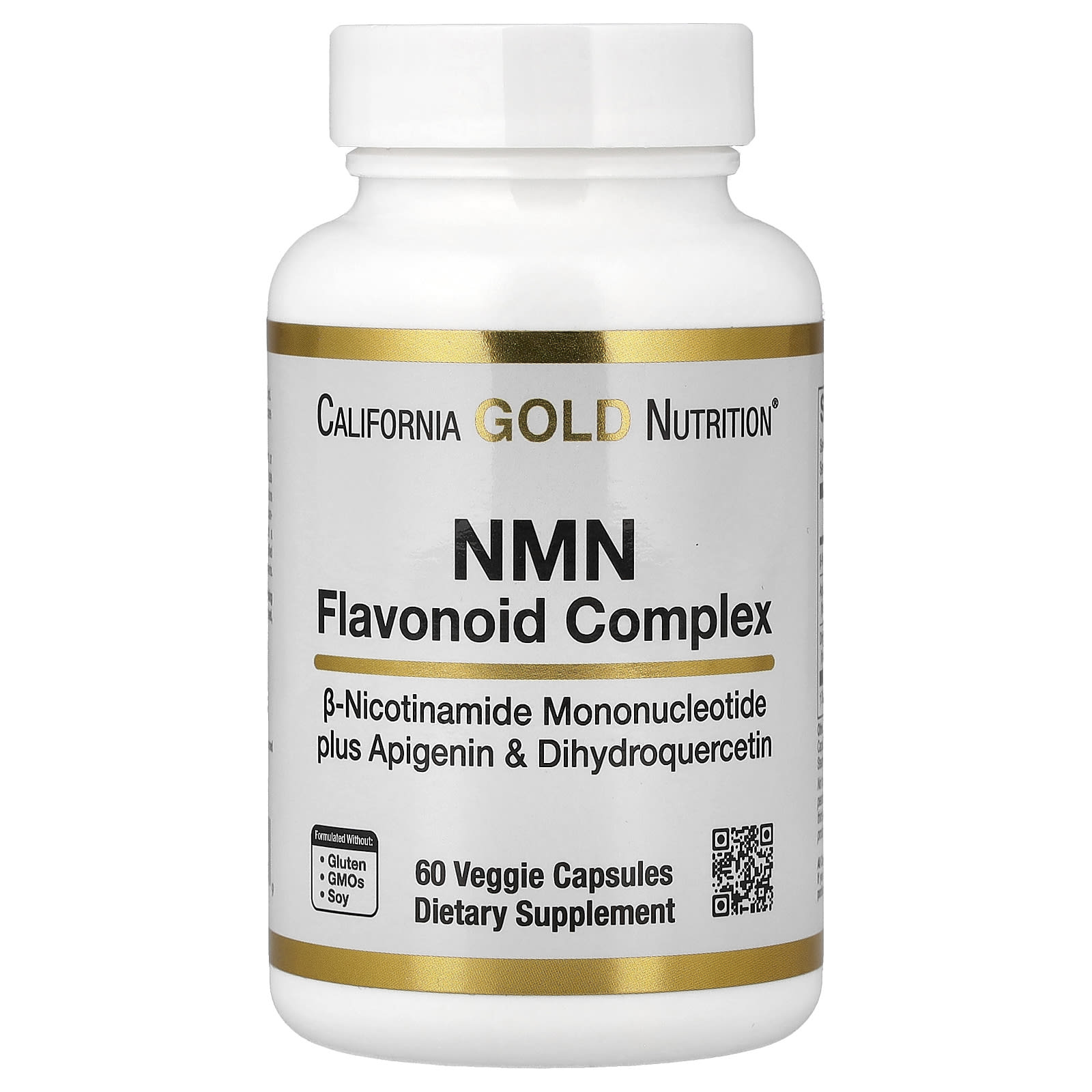 Комплекс California Gold Nutrition NMN Flavonoid with Apigenin and Dihydroquercetin, 60 растительных капсул — фото 7
