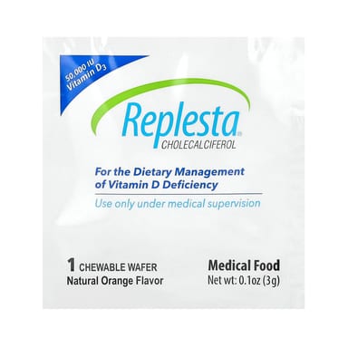 Витамин D3 Replesta Cholecalciferol 4 Chewable Wafers, вкус Natural Orange, 50000 МЕ, 3 г
