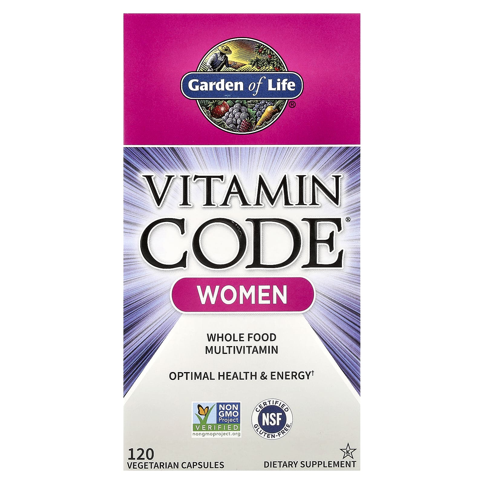 Мультивитамины Garden of Life Vitamin Code® Women Whole Food, 120 растительных капсул — фото 2