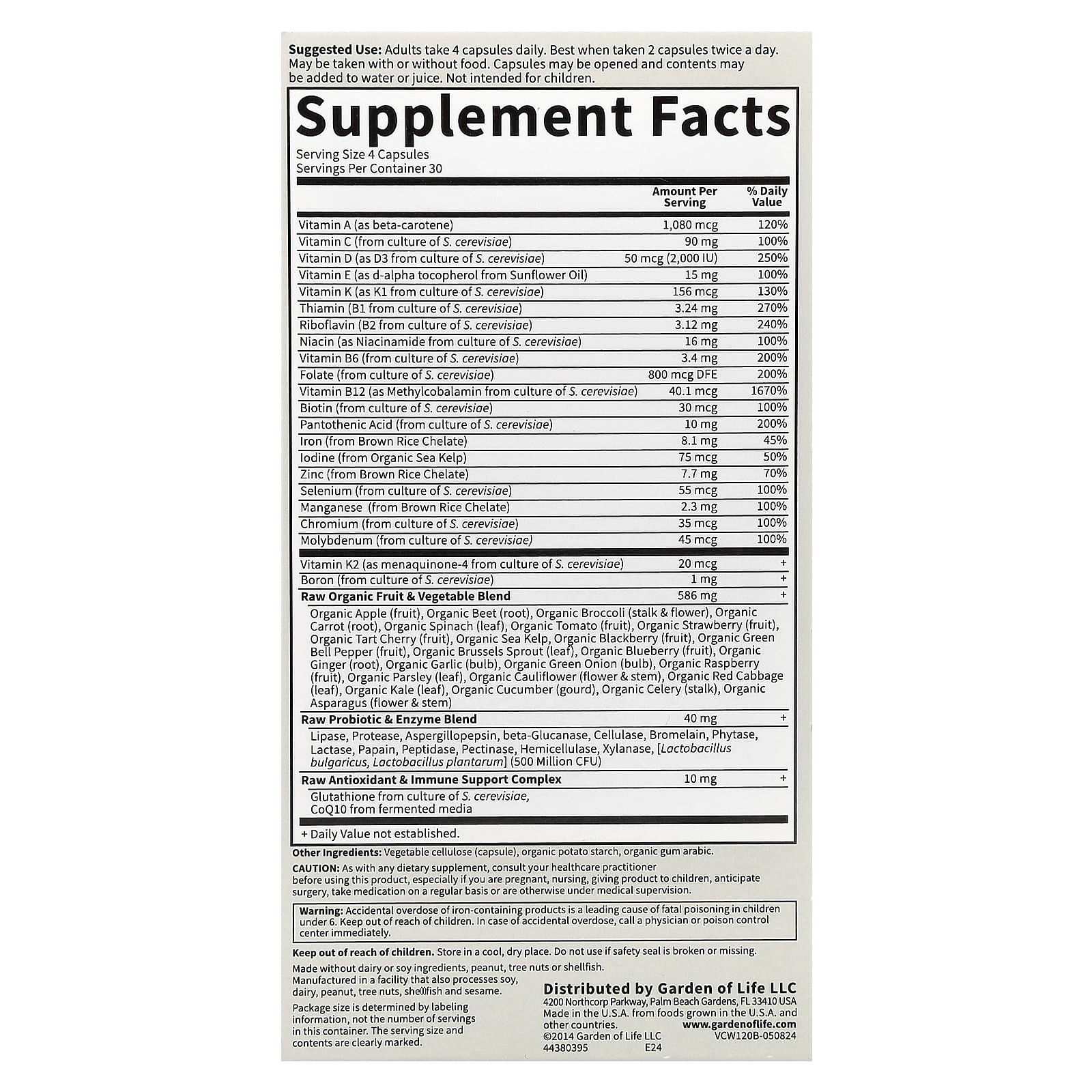 Мультивитамины Garden of Life Vitamin Code® Women Whole Food, 120 растительных капсул — фото 3