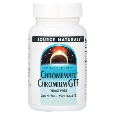 Хром Source Naturals Chromemate® GTF, 200 мкг, 240 таблеток