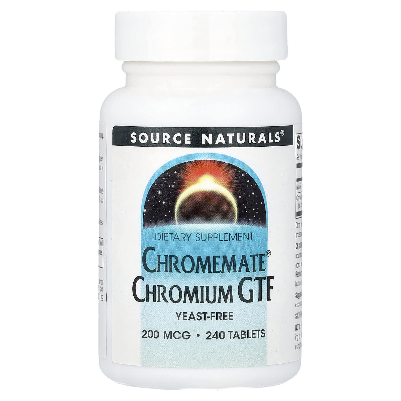 Хром Source Naturals Chromemate® GTF, 200 мкг, 240 таблеток