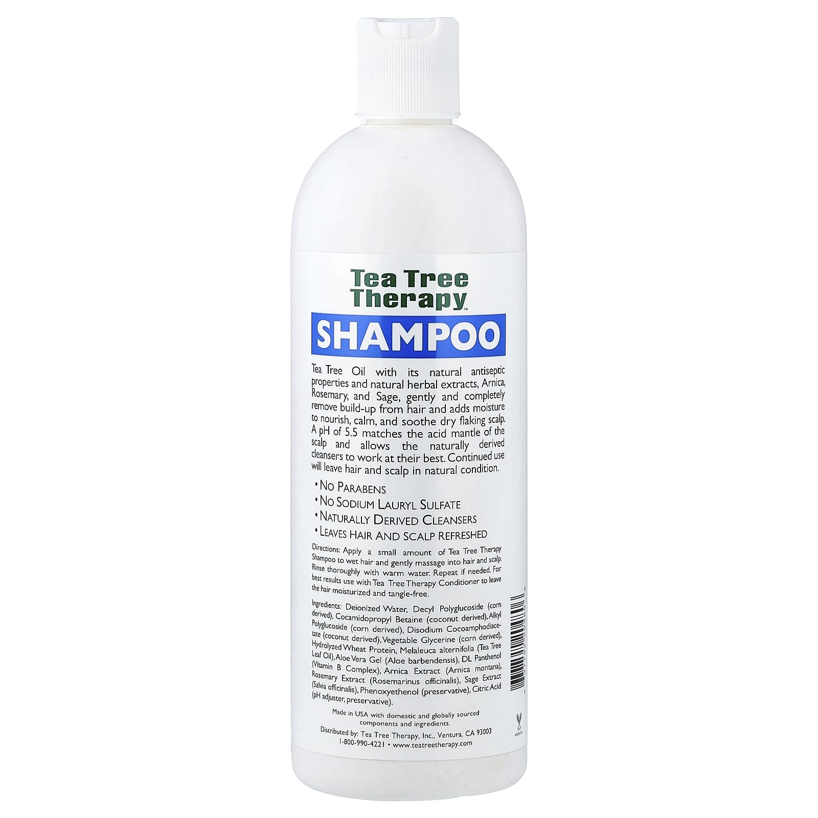 Масло чайного дерева Tea Tree Therapy Shampoo With and Herbal Extracts, 473 мл — фото 2