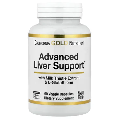 Фото товара: Экстракт виноградных косточек California Gold Nutrition Advanced Liver Support with Milk Thistle Extract L-Glutathione Alpha Lipoic Acid, and Grape Seed Extract, 90 растительных капсул