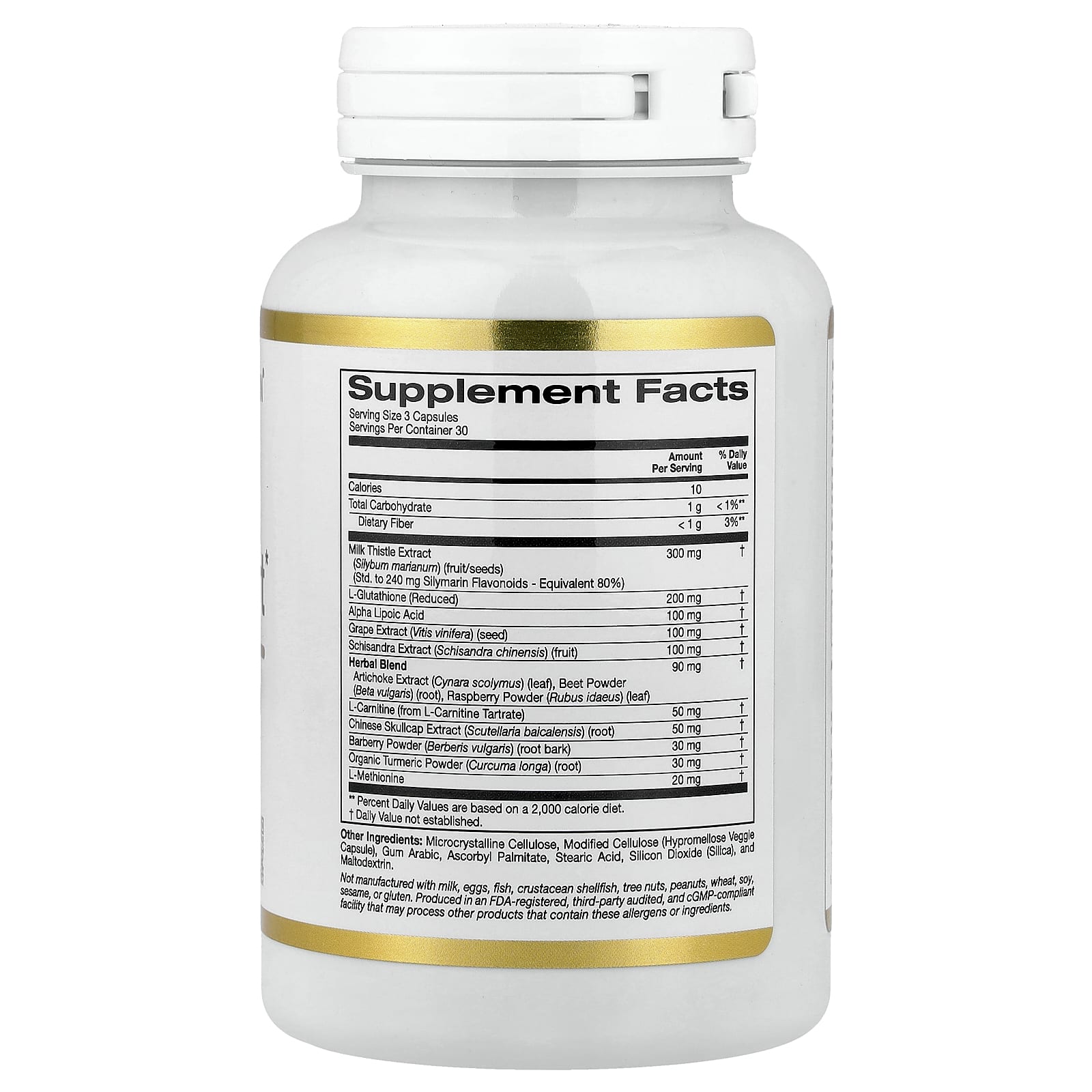 Экстракт виноградных косточек California Gold Nutrition Advanced Liver Support with Milk Thistle Extract L-Glutathione Alpha Lipoic Acid, вкус and Grape Seed Extract, 90 растительных капсул — фото 5