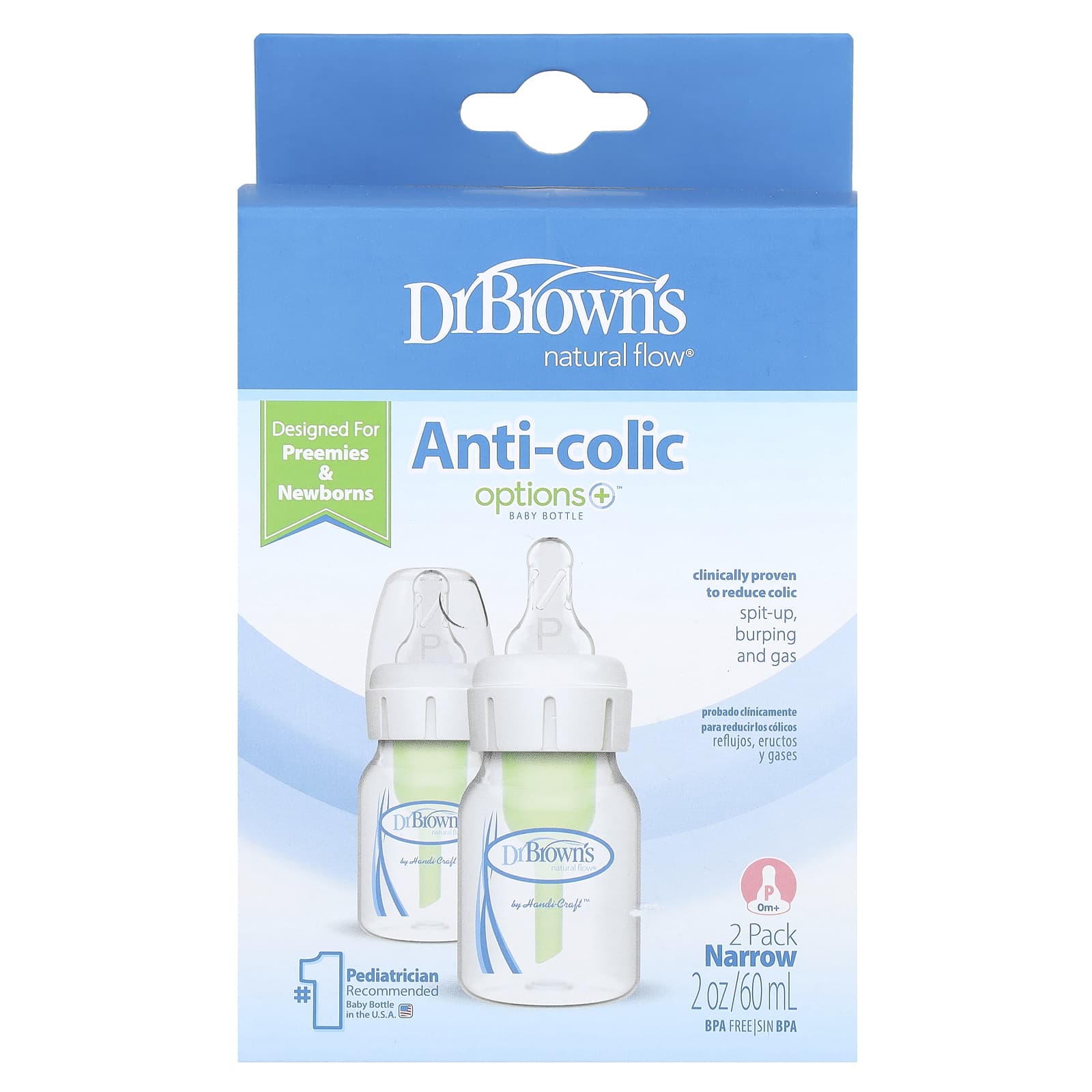 Бутылочка для кормления Dr. Brown's, 2 шт., 60 мл (2 oz) каждая — фото 2