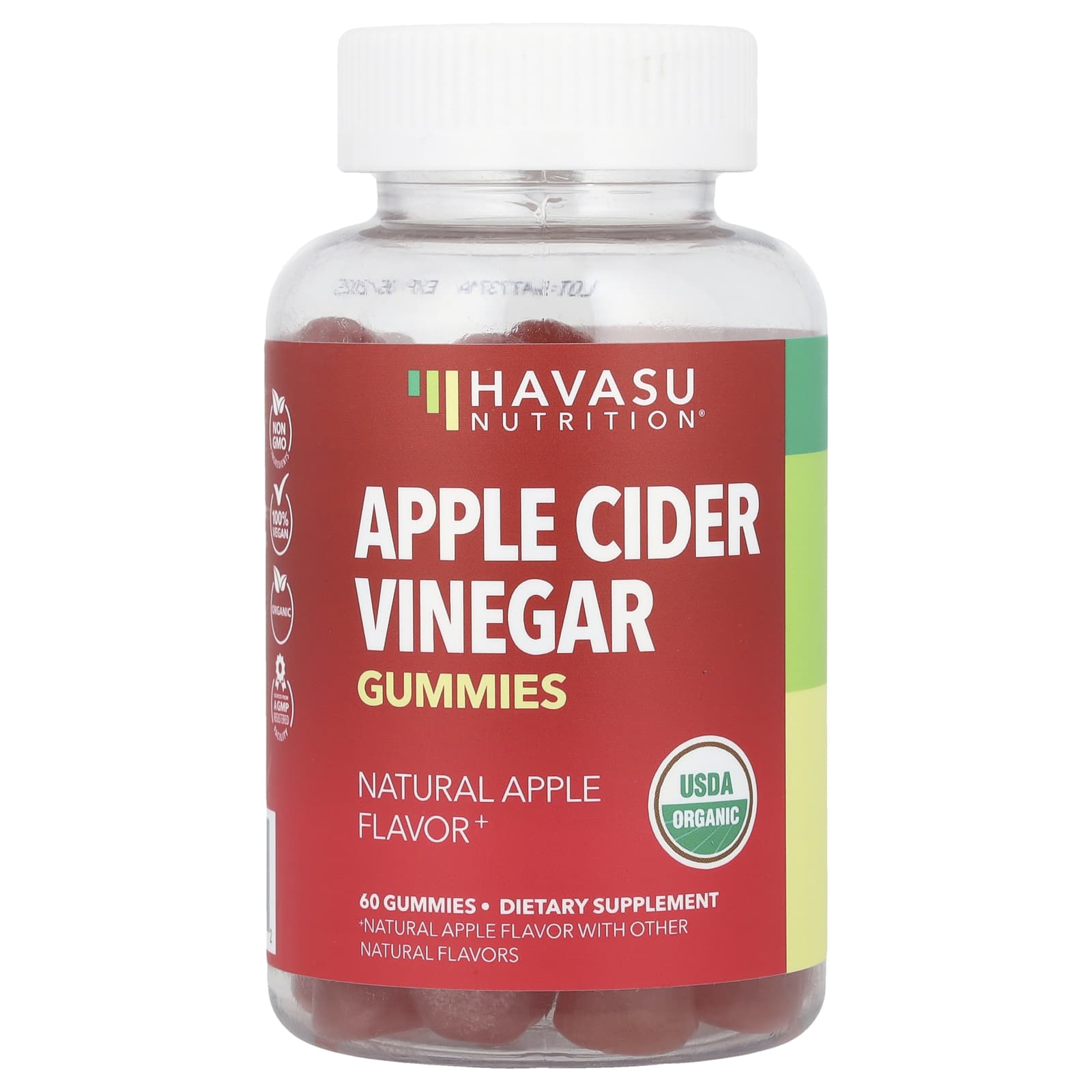 Яблочный уксус Havasu Nutrition Gummies, вкус Natural Apple, 60 жевательных пастилок