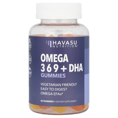 Омега-3 Havasu Nutrition 6 9 DHA Gummies, вкус Natural Lemon & Orange, 60 жевательных пастилок