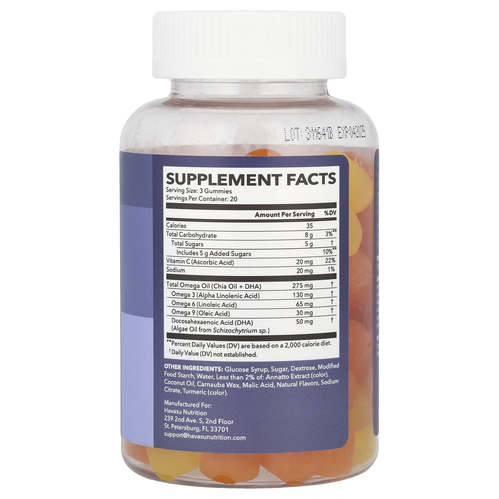 Омега-3 Havasu Nutrition 6 9 DHA Gummies, вкус Natural Lemon & Orange, 60 жевательных пастилок — фото 2