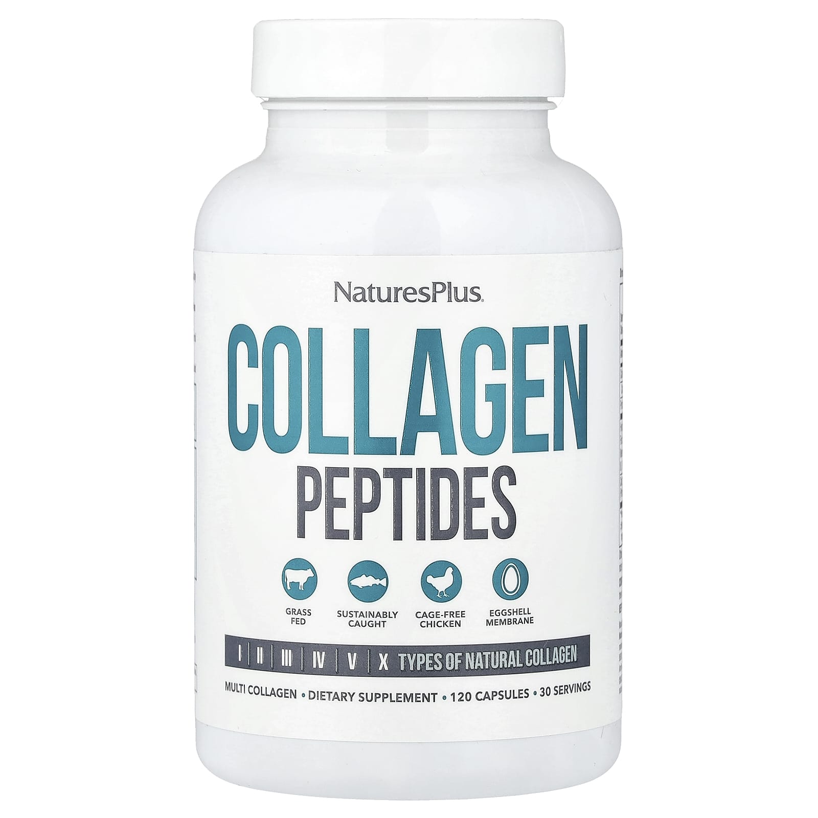 Коллаген NaturesPlus Peptides, 120 капсул