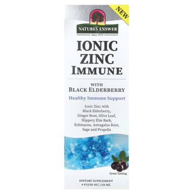 Бузина Nature's Answer, вкус Ionic Zinc Immune with Black Elderberry, 120 мл