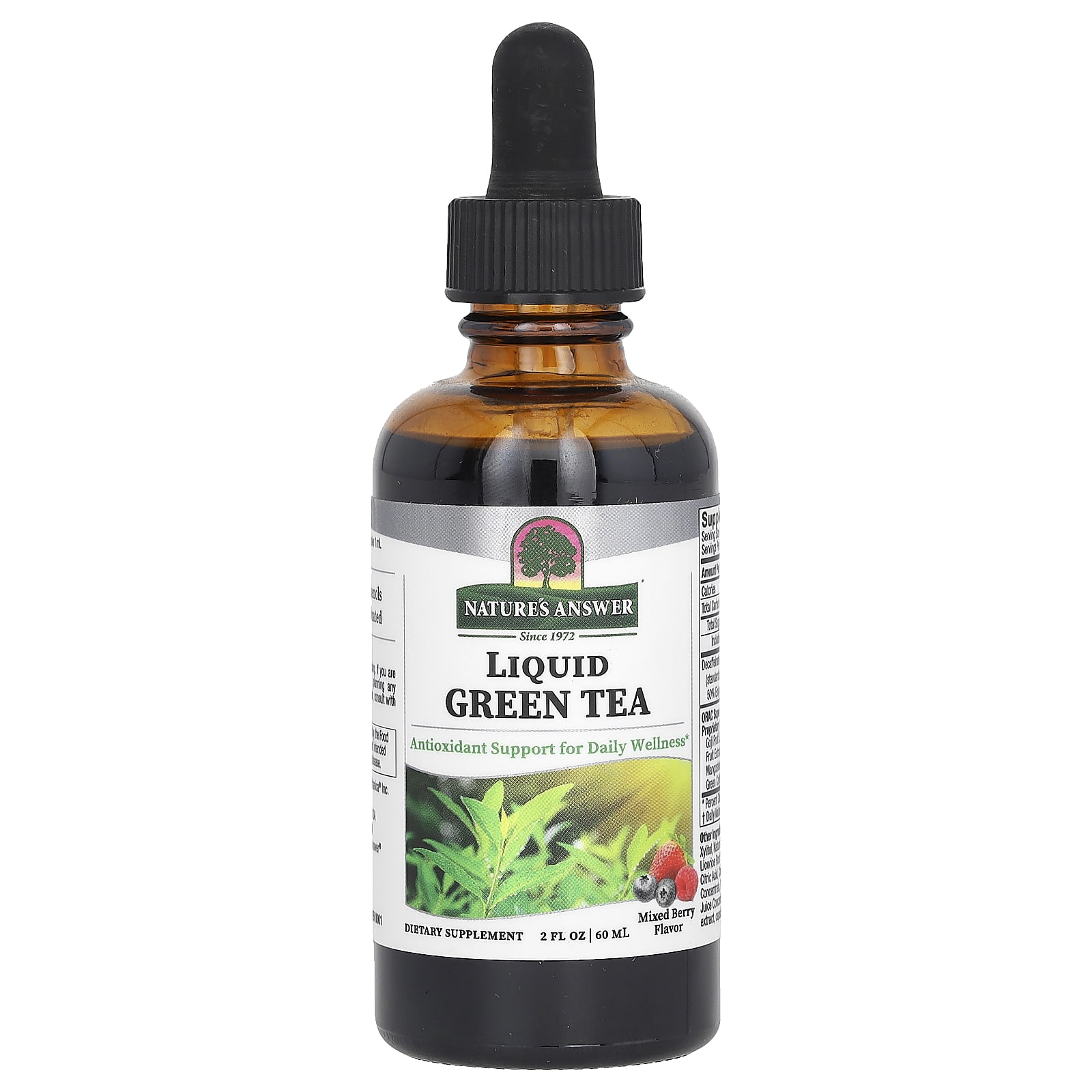 Зеленый чай Nature's Answer Liquid, вкус Mixed Berry, 60 мл, жидкая форма