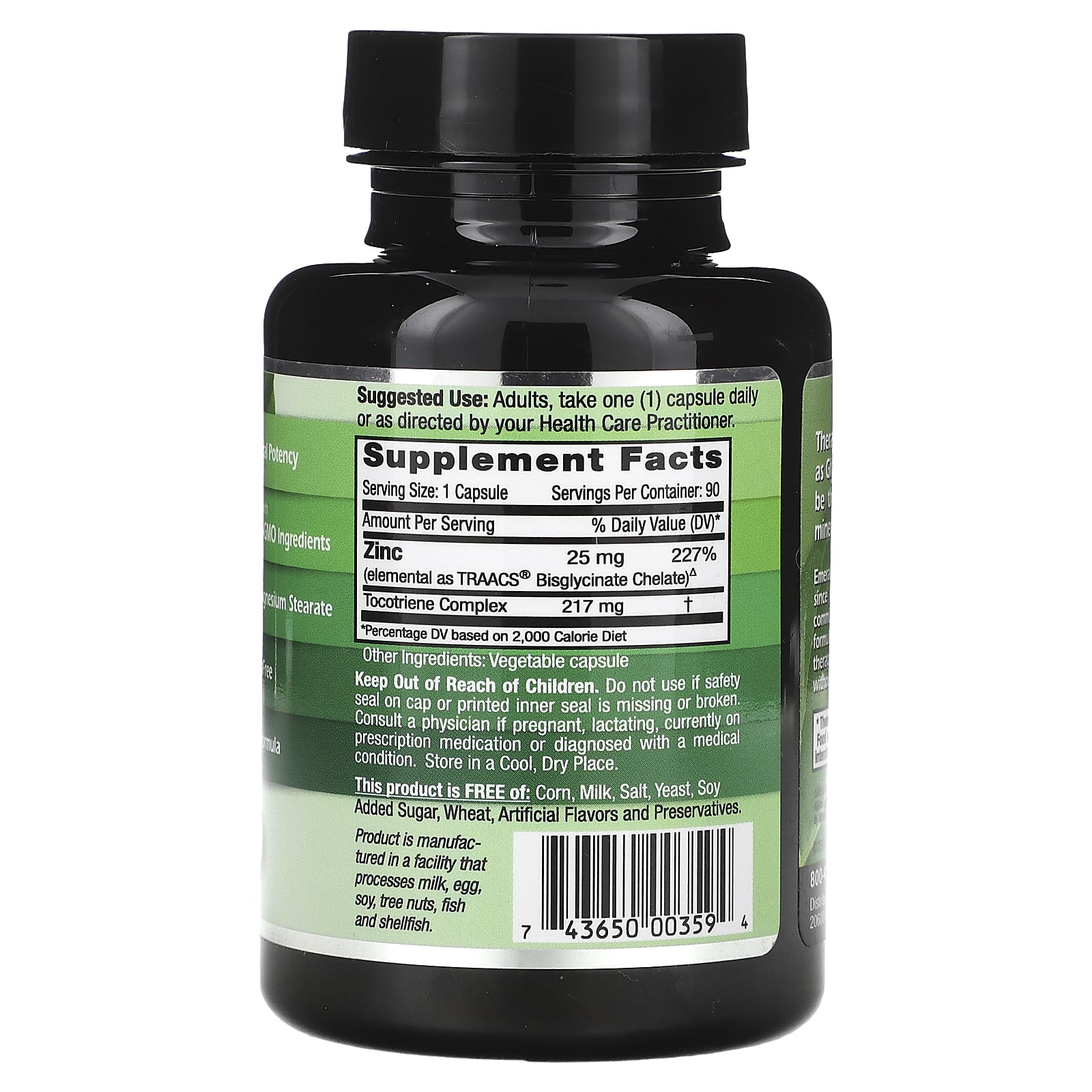 Цинк Emerald Laboratories Pure Albion, оттенок 90 Vegetable Caps, 25 мг — фото 2