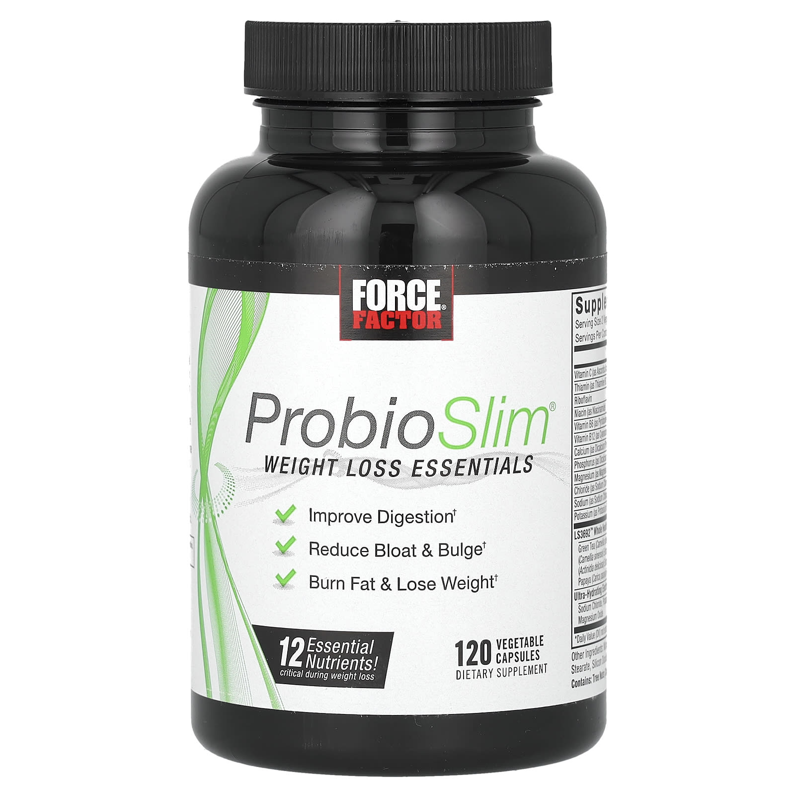Комплекс ProbioSlim Force Factor® Weight Loss Essentials, 120 растительных капсул