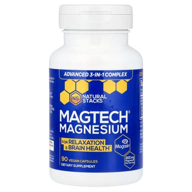 Магний Natural Stacks MagTech®, 66.6 мг, 90 растительных капсул