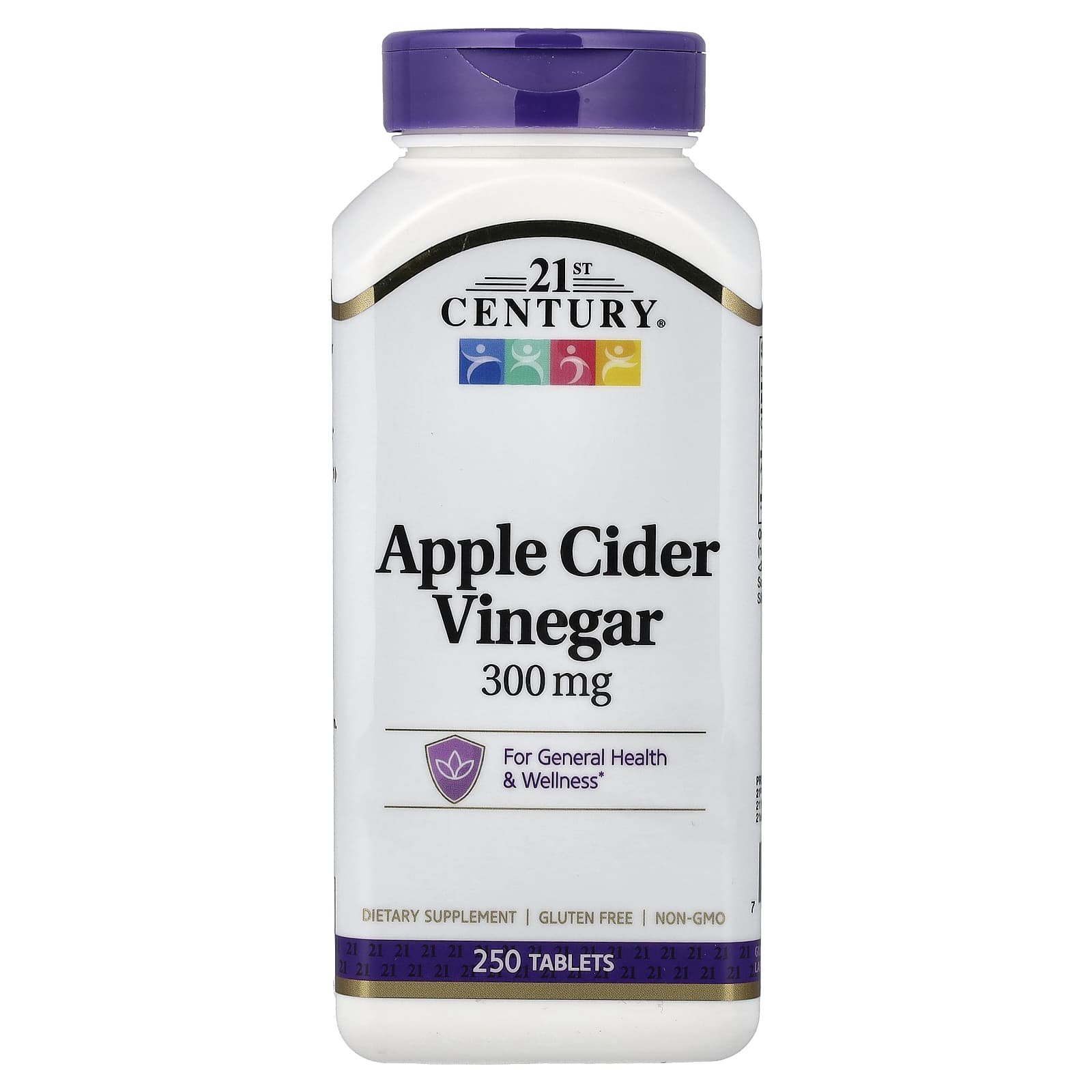 Яблочный уксус 21st Century, вкус Apple Cider Vinegar, 300 мг, 250 таблеток — фото 5