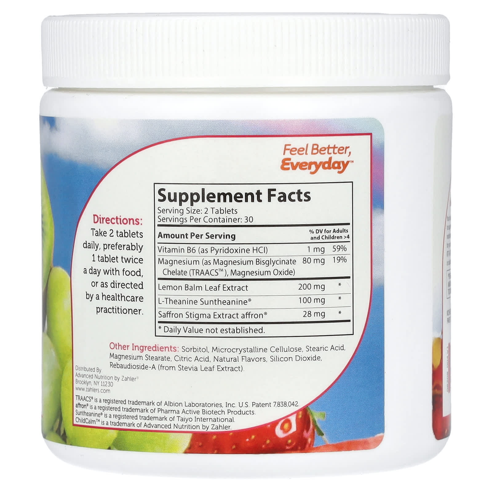 Поддержка расслабления Zahler ChildCalm Formula Fruit Punch, 60 жевательных таблеток — фото 2