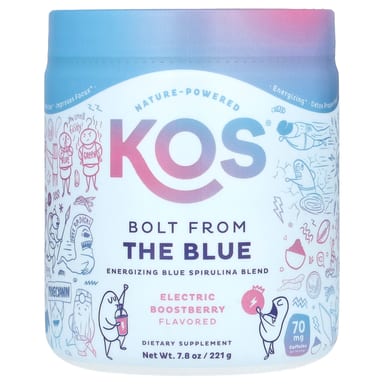 Спирулина KOS Bolt From The Blue Energizing Blue Blend, вкус Electric Boostberry, 221 г