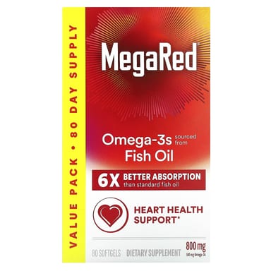 Рыбий жир Schiff MegaRed Omega-3s, вкус Vanilla, 800 мг, 80 мягких капсул