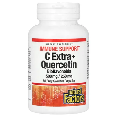 Фото товара: Кверцетин Natural Factors C Extra 60 Easy Swallow Capsules, 500 мг, 250 мг, капсулы