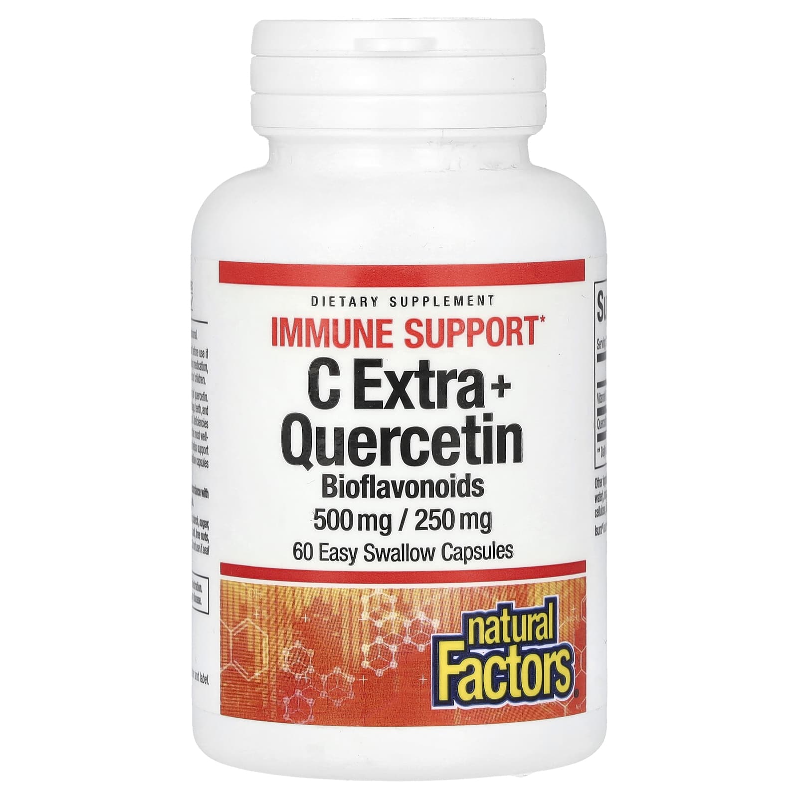 Кверцетин Natural Factors C Extra 60 Easy Swallow Capsules, 500 мг, 250 мг, капсулы