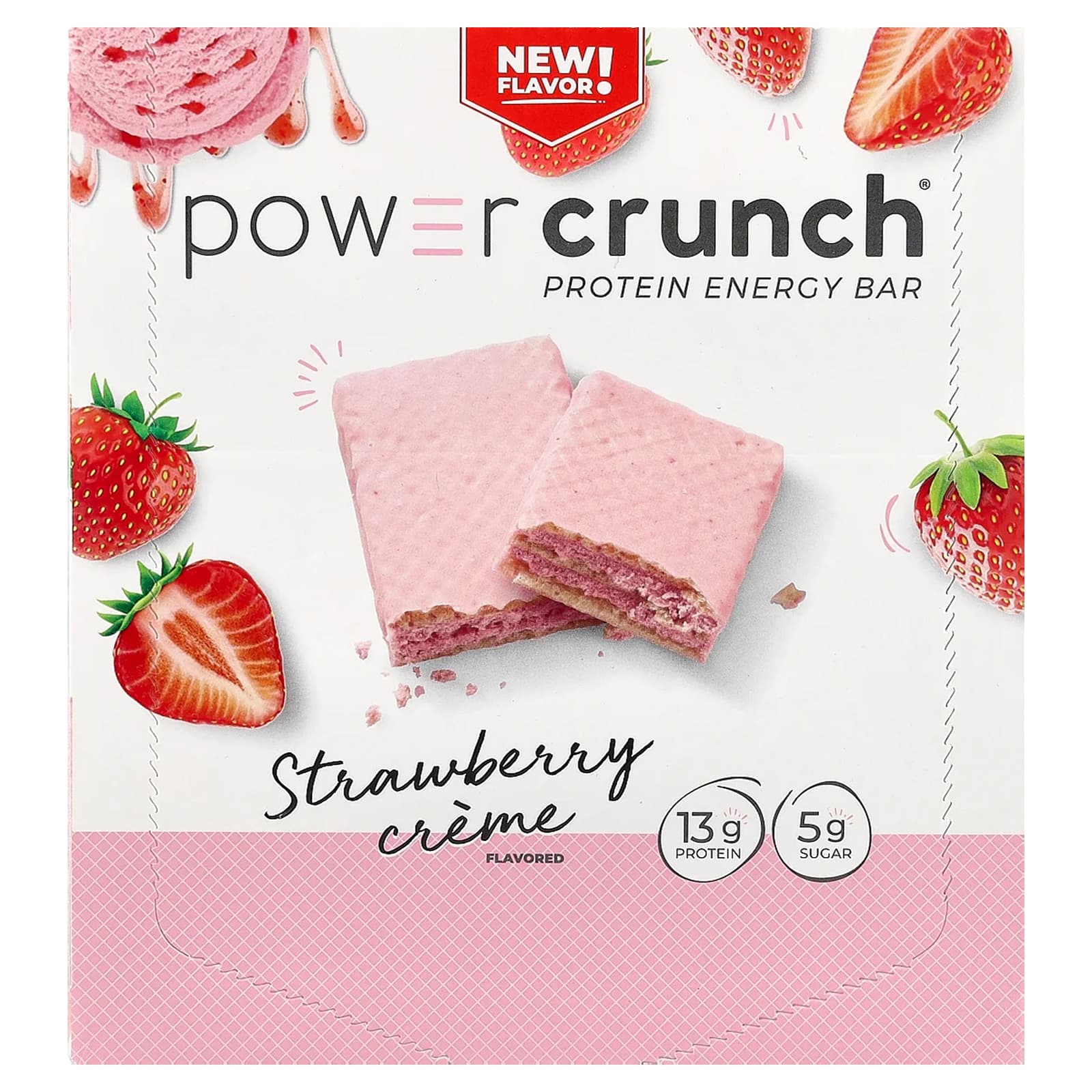 Протеин BNRG Power Crunch® Energy Bar, вкус Strawberry Creme, 40 г, 12 шт., батончик — фото 3