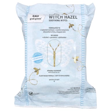 Салфетки Grab Green Baby Witch Hazel Soothing Dreamy Rosewood 32