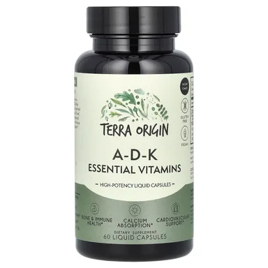 Фото товара: Витамины Terra Origin A-D-K Essential 60 Liquid Capsules, капсулы