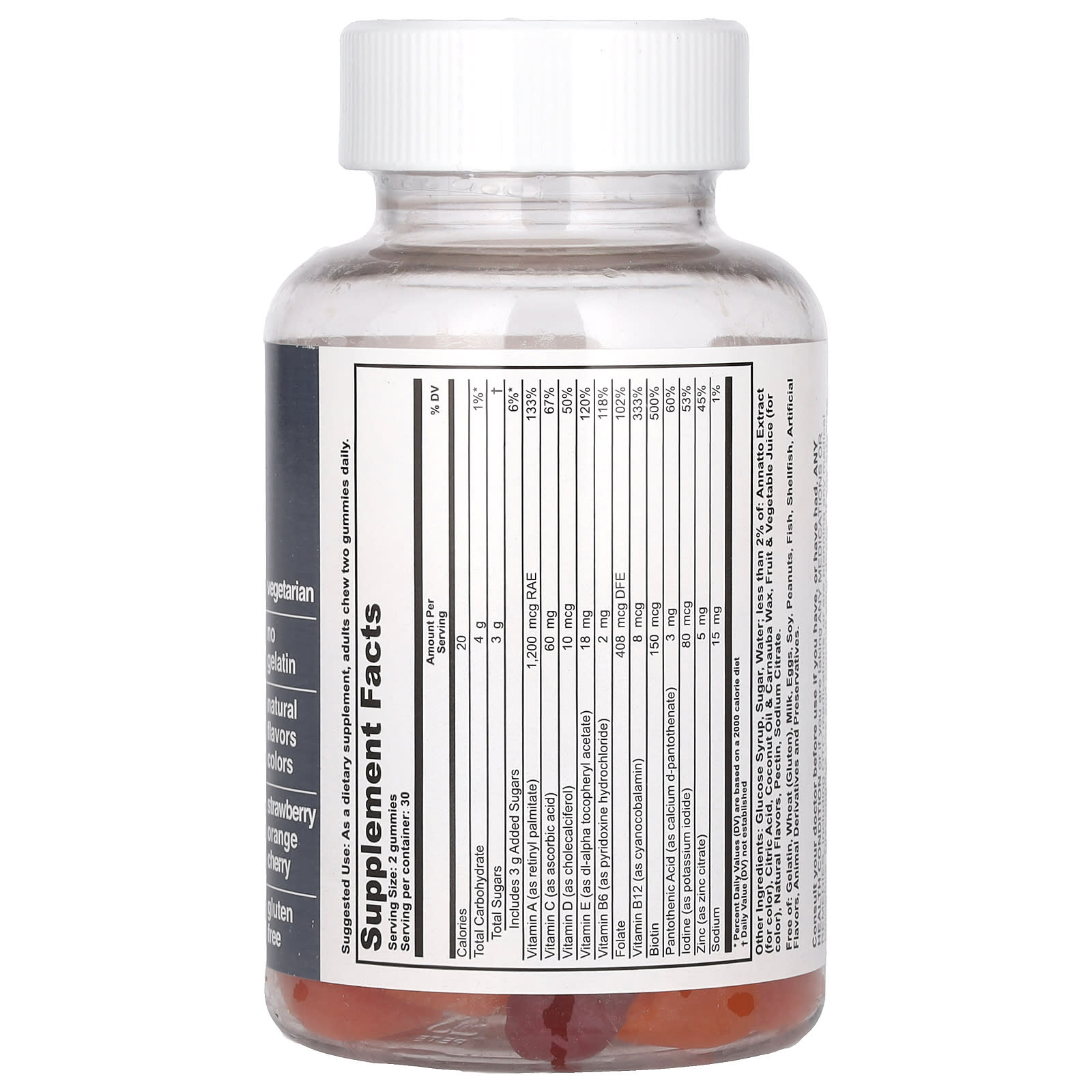 Мультивитамины T-RQ Adult Gummy Complete, вкус Strawberry Orange Cherry, 60 жевательных пастилок — фото 2