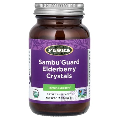 Бузина Flora, вкус Sambu Guard Elderberry Crystals, 50 г