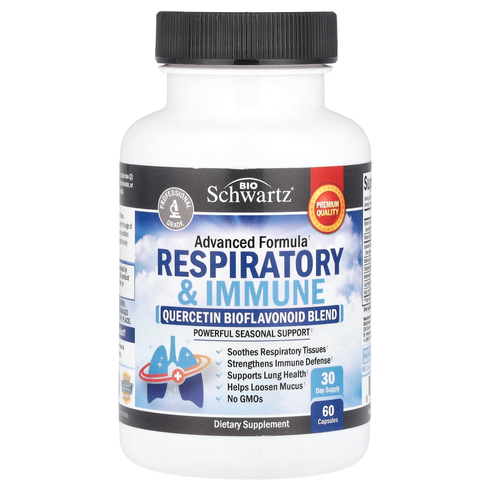Кверцетин BioSchwartz Advanced Formula Respiratory & Immune Bioflavonoid Blend, 60 капсул