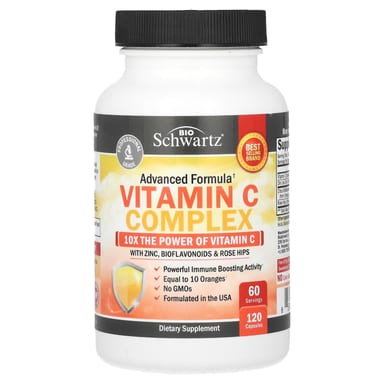 Витамин C BioSchwartz Complex with Zinc Bioflavonoids & Rose Hips, 120 капсул