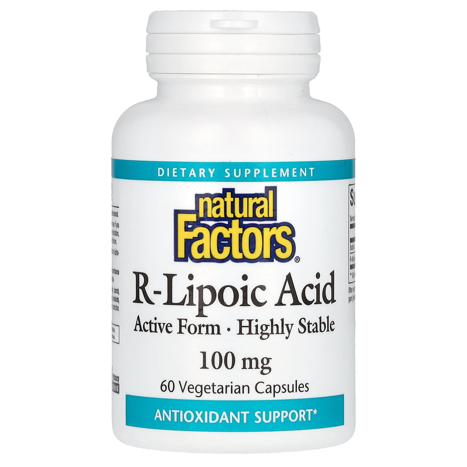R-липоевая кислота Natural Factors R-Lipoic Acid, 100 мг, 60 растительных капсул