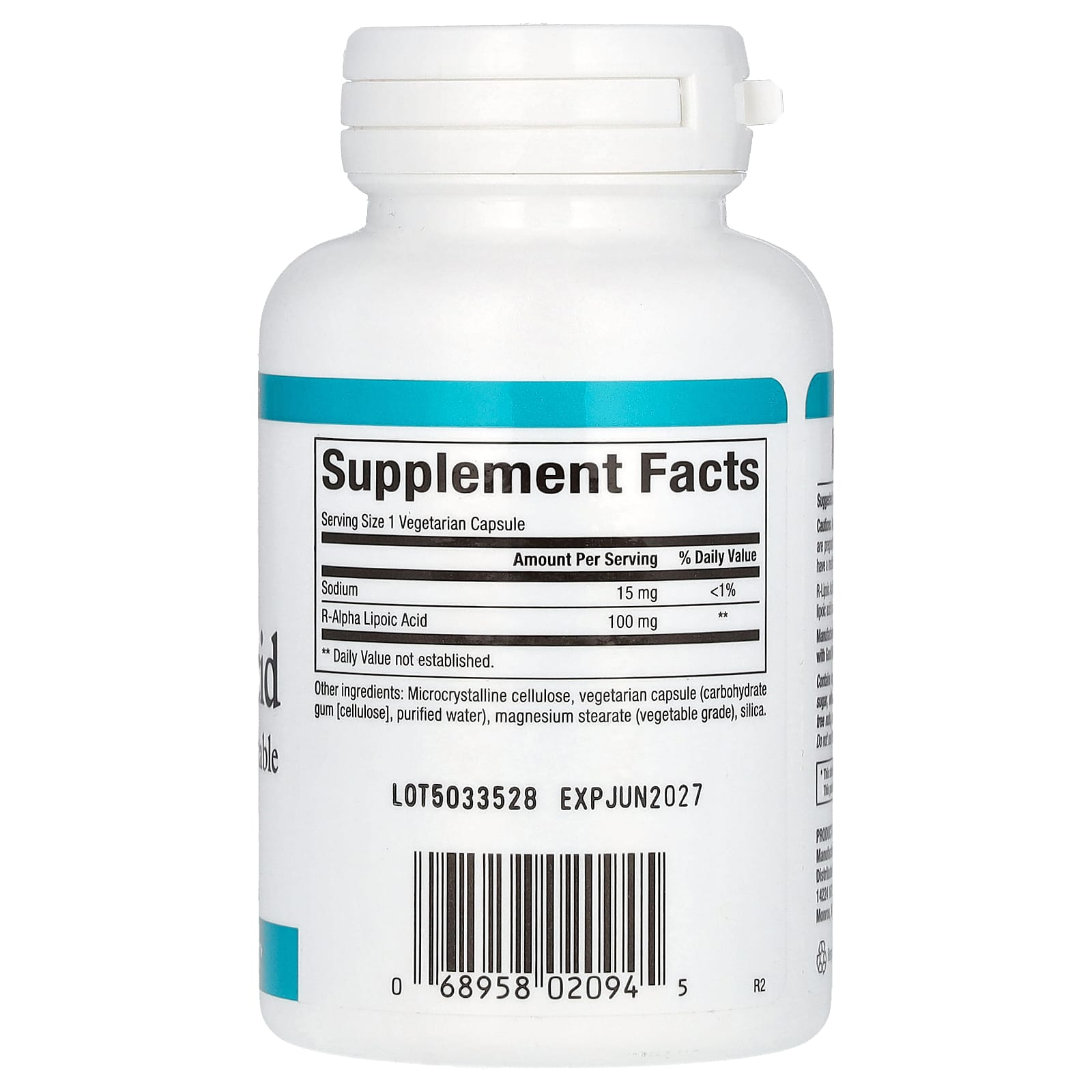 R-липоевая кислота Natural Factors R-Lipoic Acid, 100 мг, 60 растительных капсул — фото 2