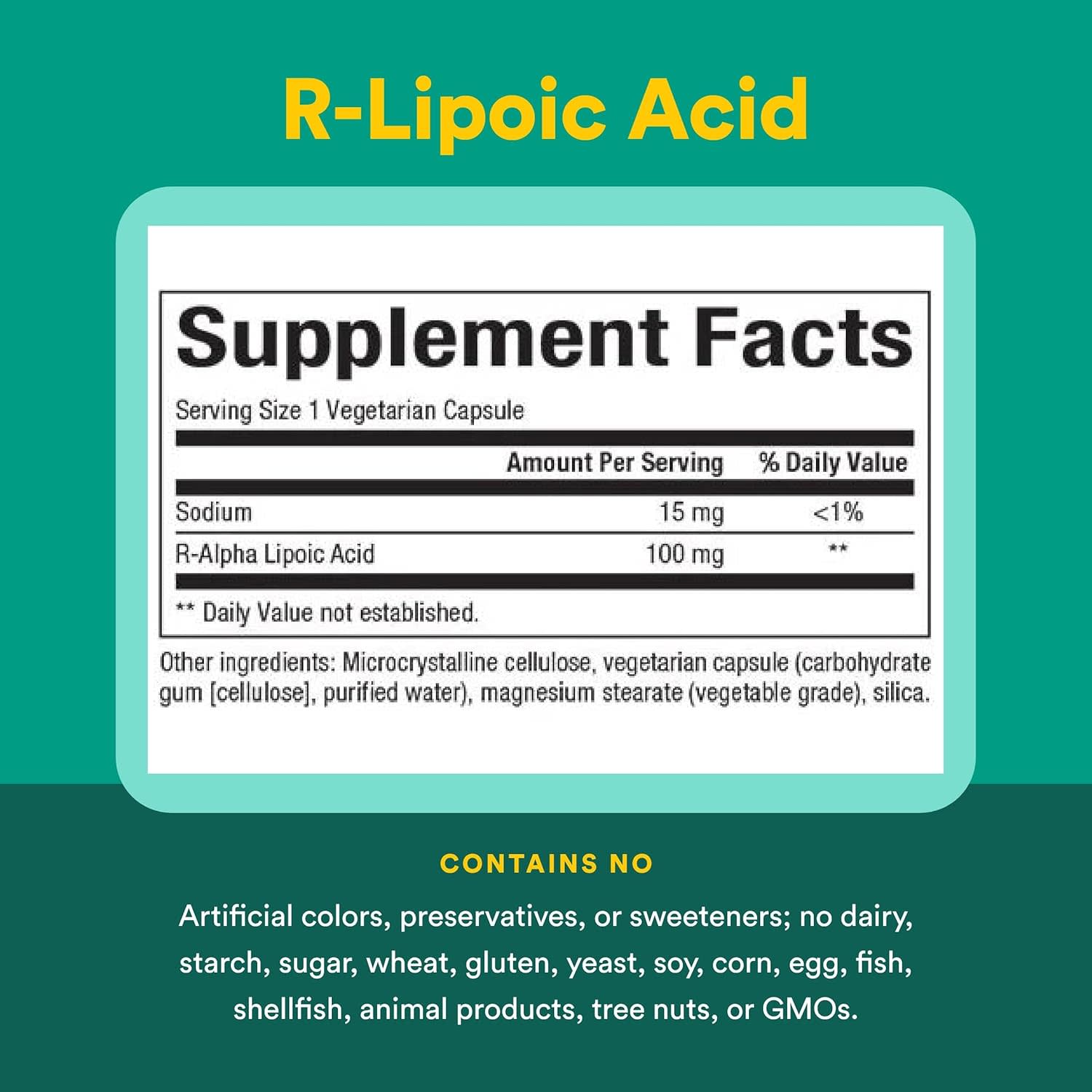 R-липоевая кислота Natural Factors R-Lipoic Acid, 100 мг, 60 растительных капсул — фото 3