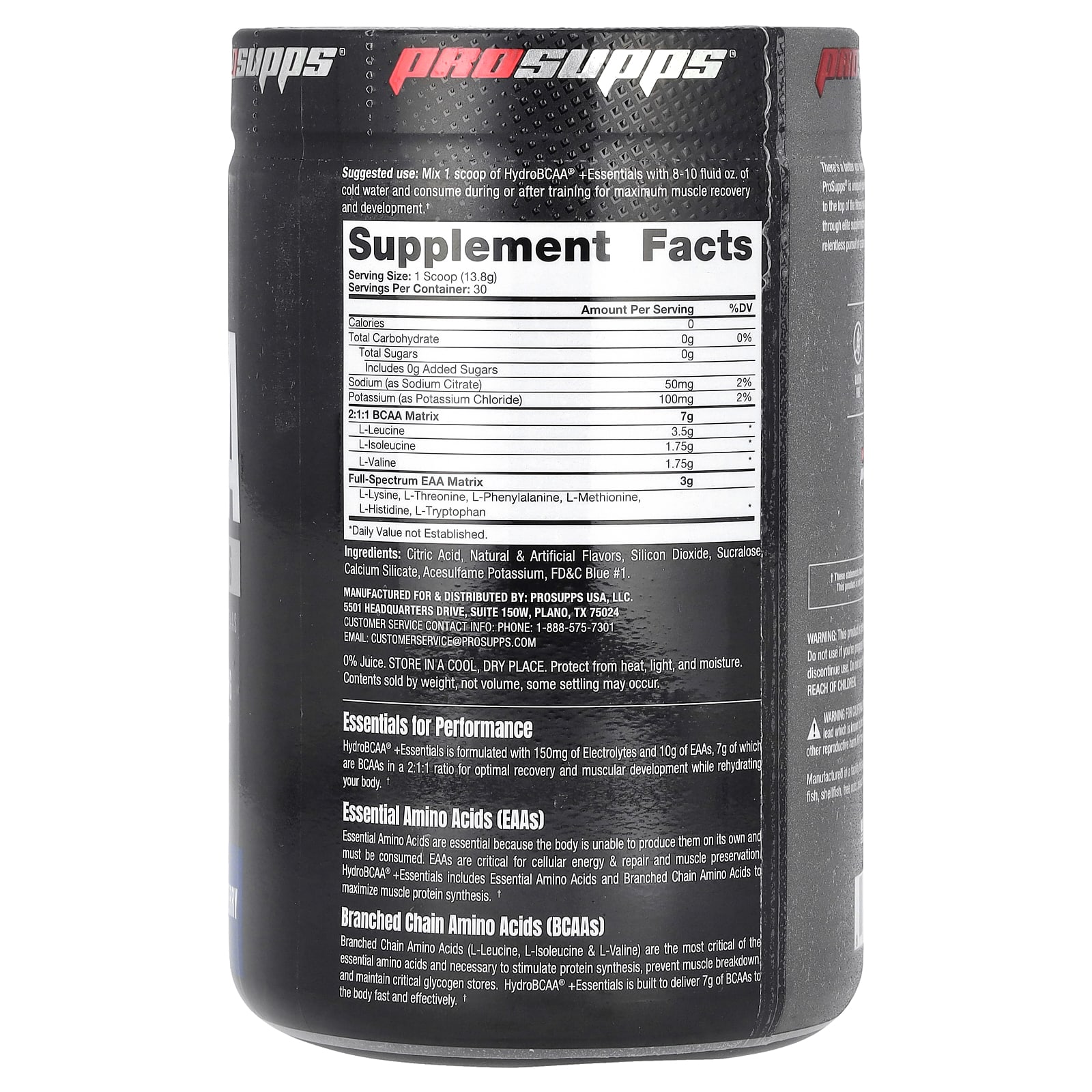 BCAA ProSupps Hydro +Essentials, вкус Blue Raspberry, 414 г — фото 2