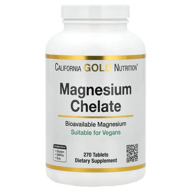 Магний California Gold Nutrition Chelate with Calcium, 270 таблеток