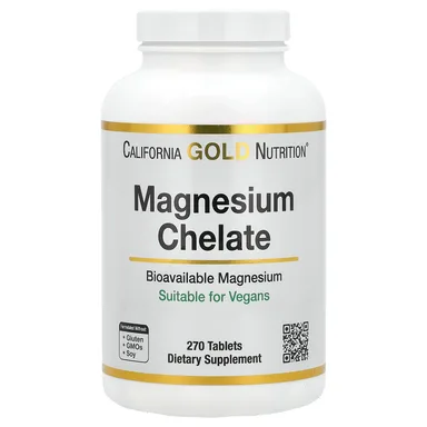 Фото товара: Магний California Gold Nutrition Chelate with Calcium, 270 таблеток