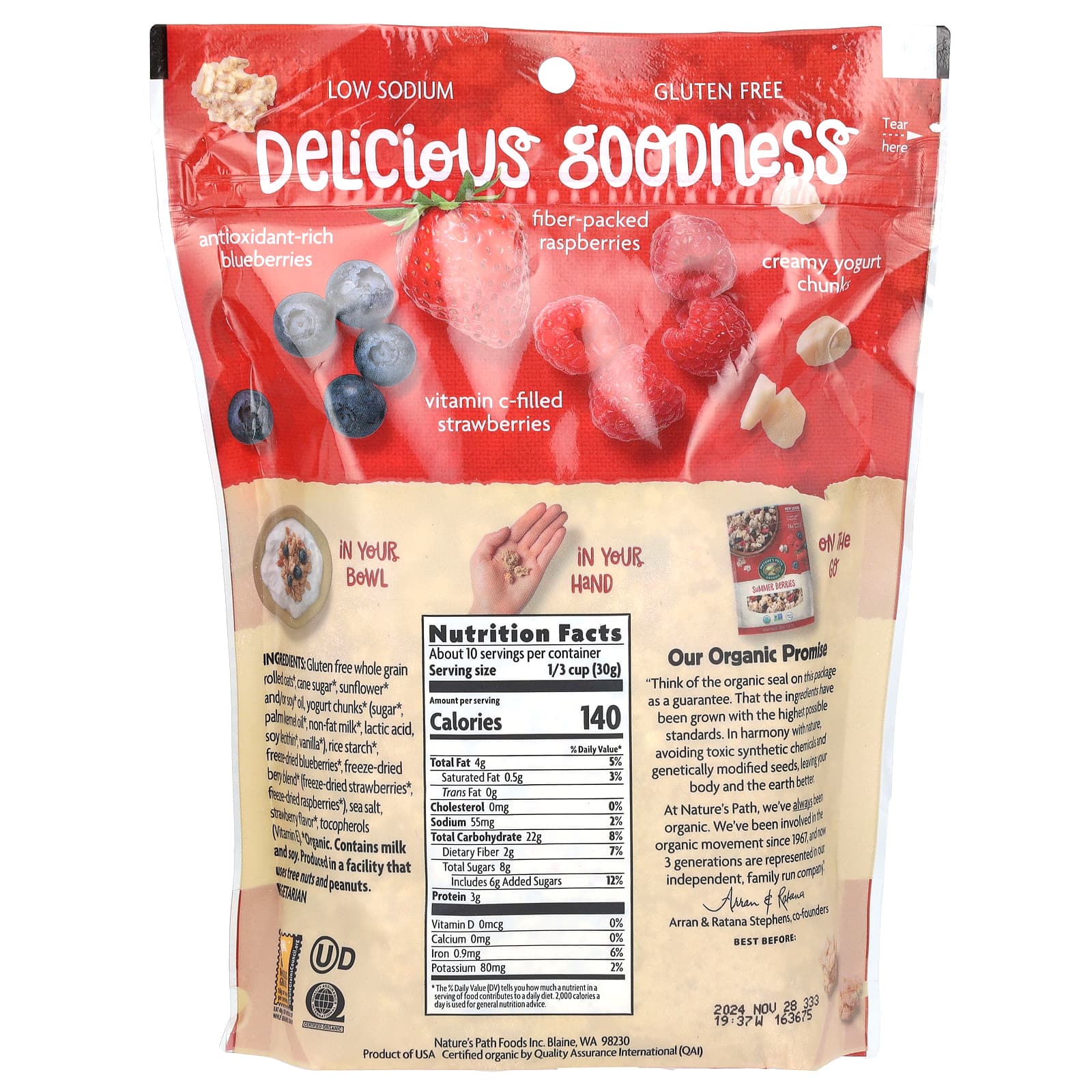 Гранола Nature's Path Organic Crunchy Summer Berries, 312 г — фото 2