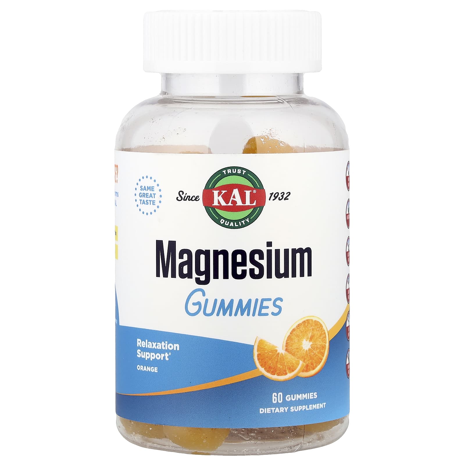 Магний KAL Gummies, вкус Orange, 60 жевательных пастилок