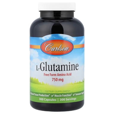 L-глютамин Carlson L-Glutamine, 750 мг, 300 капсул