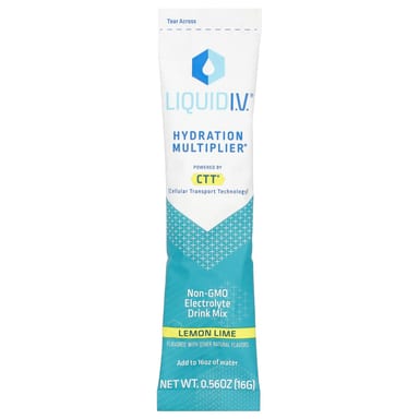Стик Liquid I.V. Hydration Multiplier® Electrolyte Drink Mix, вкус Lemon Lime, 16 г, 10 стиков, смесь для напитка