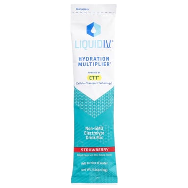 Стик Liquid I.V. Hydration Multiplier® Electrolyte Drink Mix, вкус Strawberry, 16 г, 10 стиков, смесь для напитка