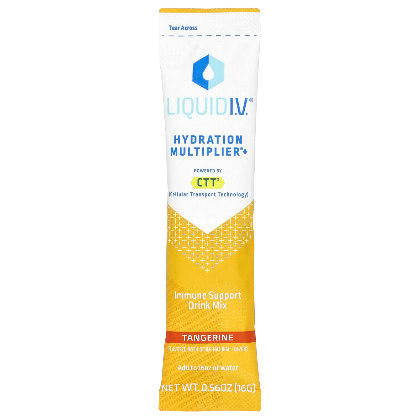 Стик Liquid I.V. Hydration Multiplier Immune Support Drink Mix, вкус Tangerine, 16 г, 10 стиков, смесь для напитка